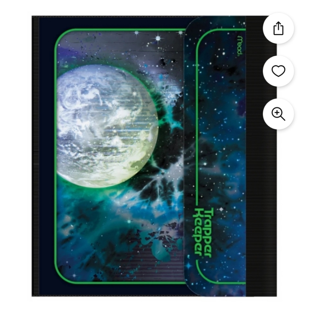Mead Trapper Keeper Binder with Portfolios Nuclear Moon - Picture 3 of 12